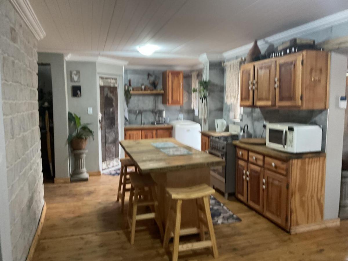 Communal kitchen with wooden island